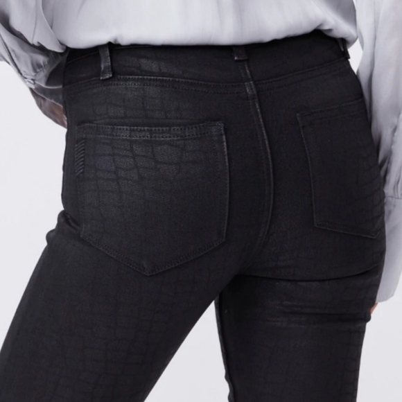 NWOT Women's Paige Hoxton Ultra Croc Lux Coated Skinny Jeans - Picture 8 of 8